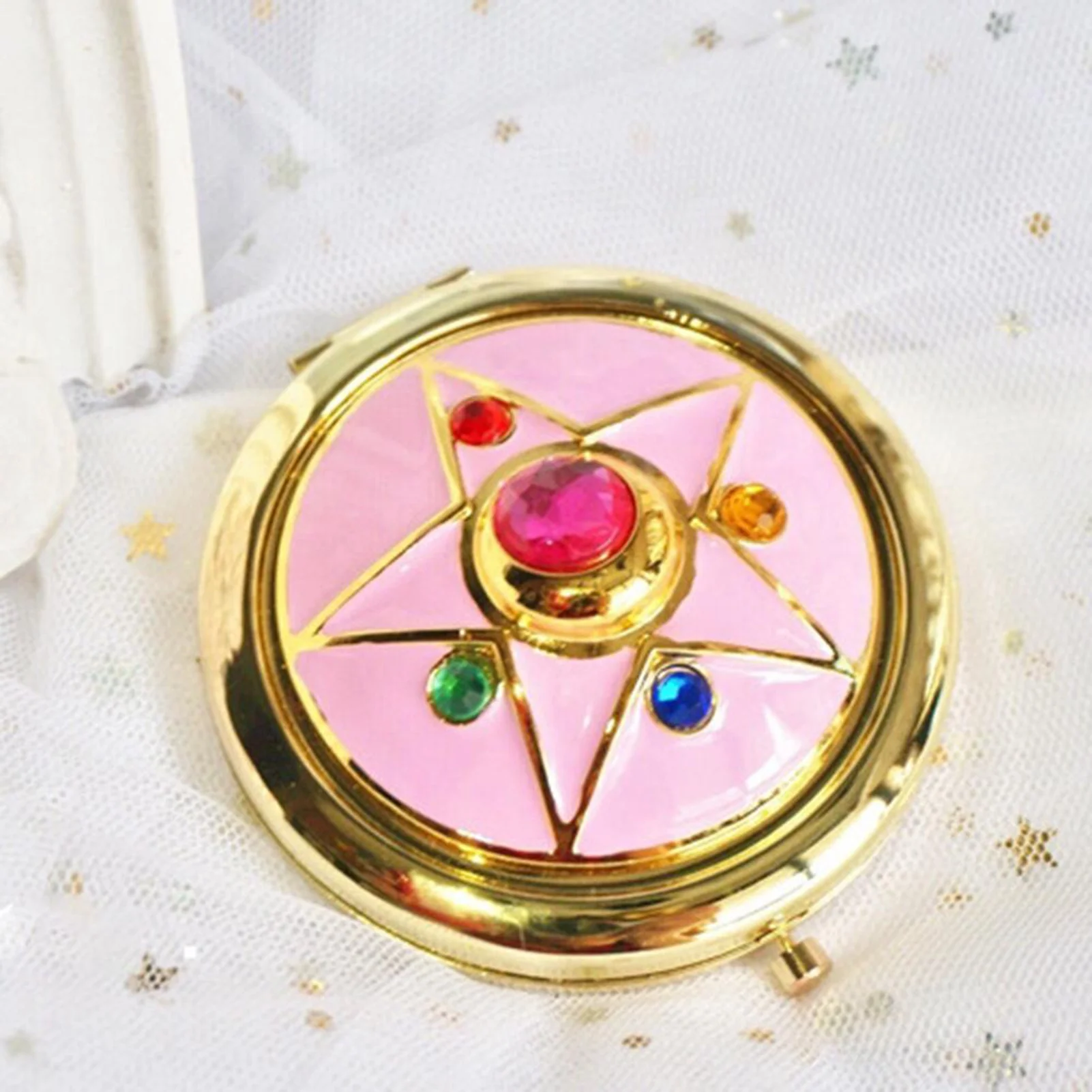 Anime Makeup Mirror Star Crystal Star Cosmetic Makeup Folded Mirror Cosplay Prop Anime Makeup Mirror Folded Mirror Makeup Mirror