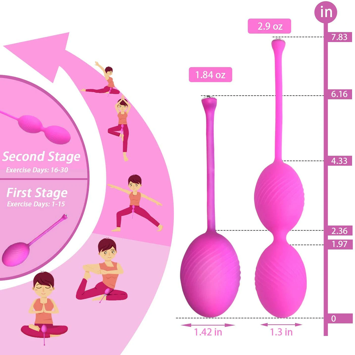 ชุดปลอดภัยซิลิโคน Kegel Ball ช่องคลอดหลอดไฟส่วนตัวกระชับการออกกําลังกายเครื่องของเล่นสําหรับผู้หญิง Masturbation Kegel น้ําหนักผู้ใหญ่ของเล่น