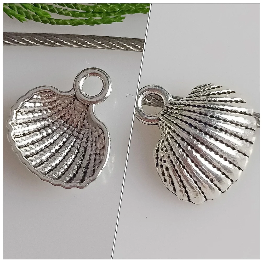 

100pcs Vintage Alloy Clam Shells Pendants Jewelry Charms For Diy Bracelet Necklace Making Silver Shell Ornaments Crafts