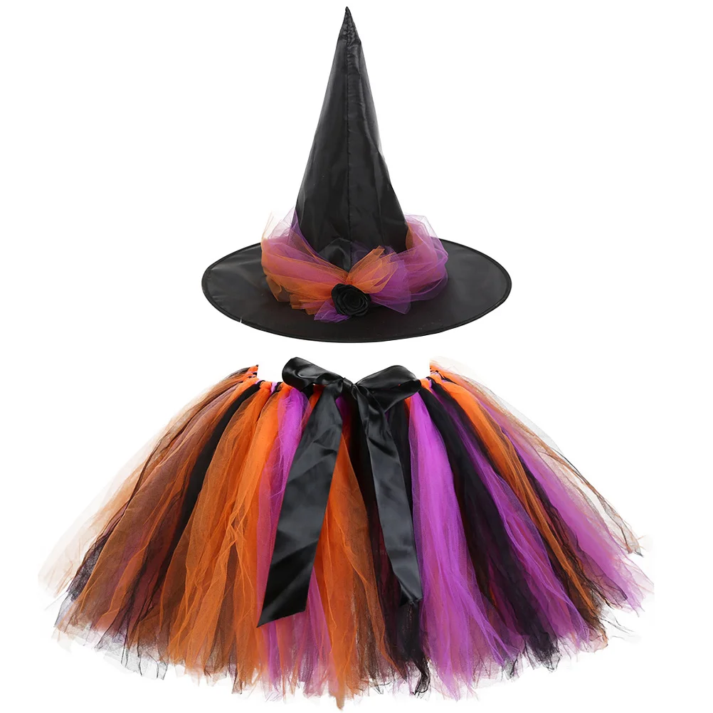 1Set Halloween Heksenhoed Rok Set Kinderen Kostuum Dress Party Verjaardag Foto Props Halloween Meisjes Kleding Kinderen