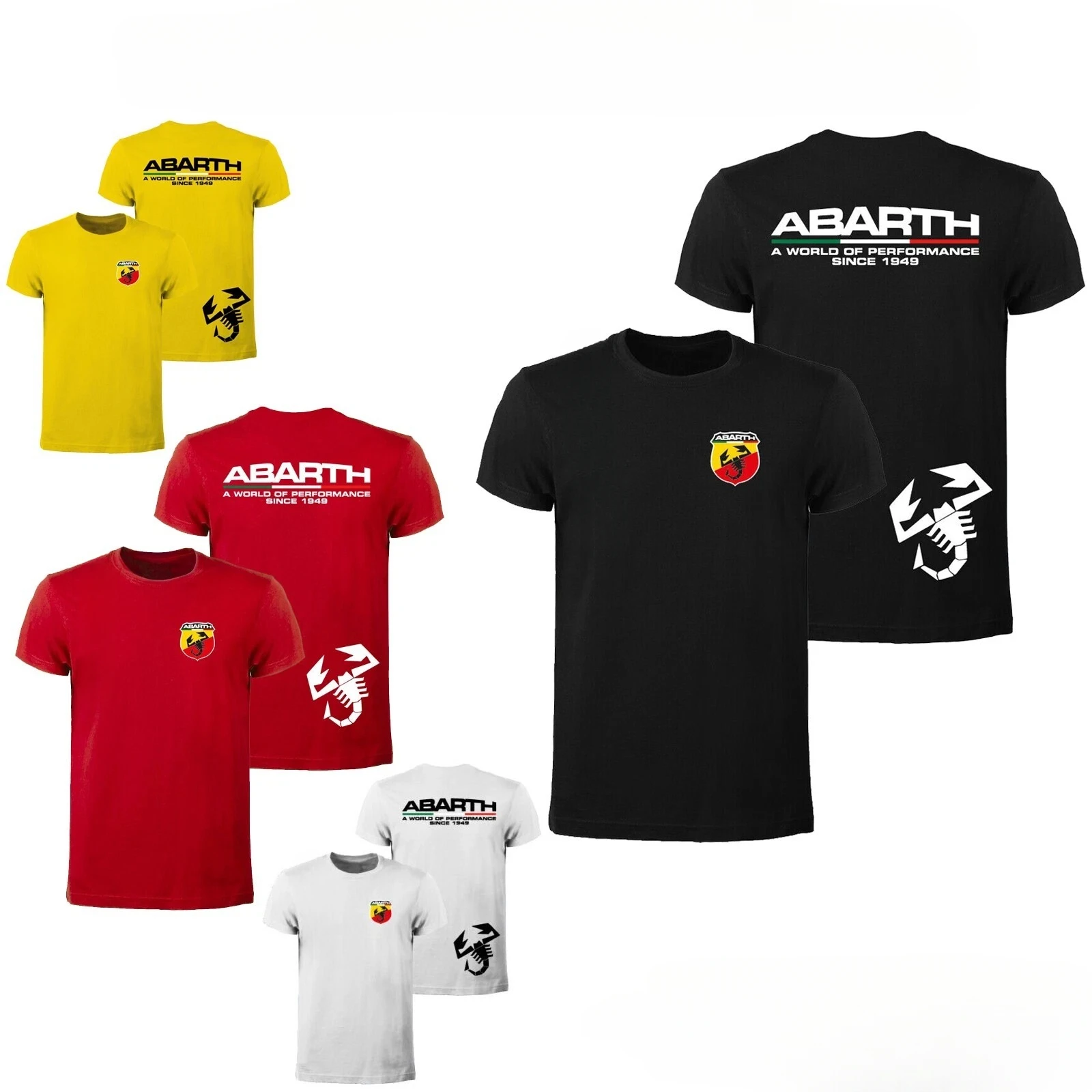 Camiseta da Marca Italiana de Automóveis com Logo Scorpione, Manga Curta, Algodão, Leve, para Homens