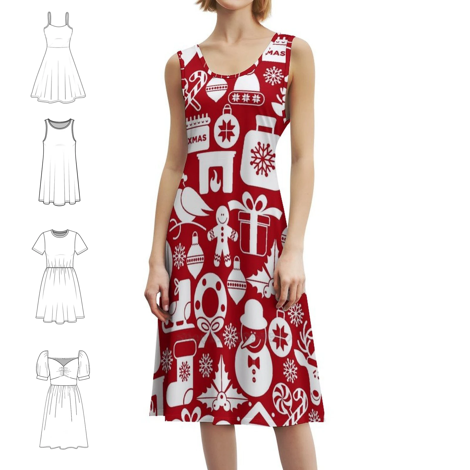 

Рождественское красное сексуальное платье для отпуска для женщин, пляжная вечеринка, день рождения, мини-платье, темно-красные узоры, Санта-Клаус, олень, женское