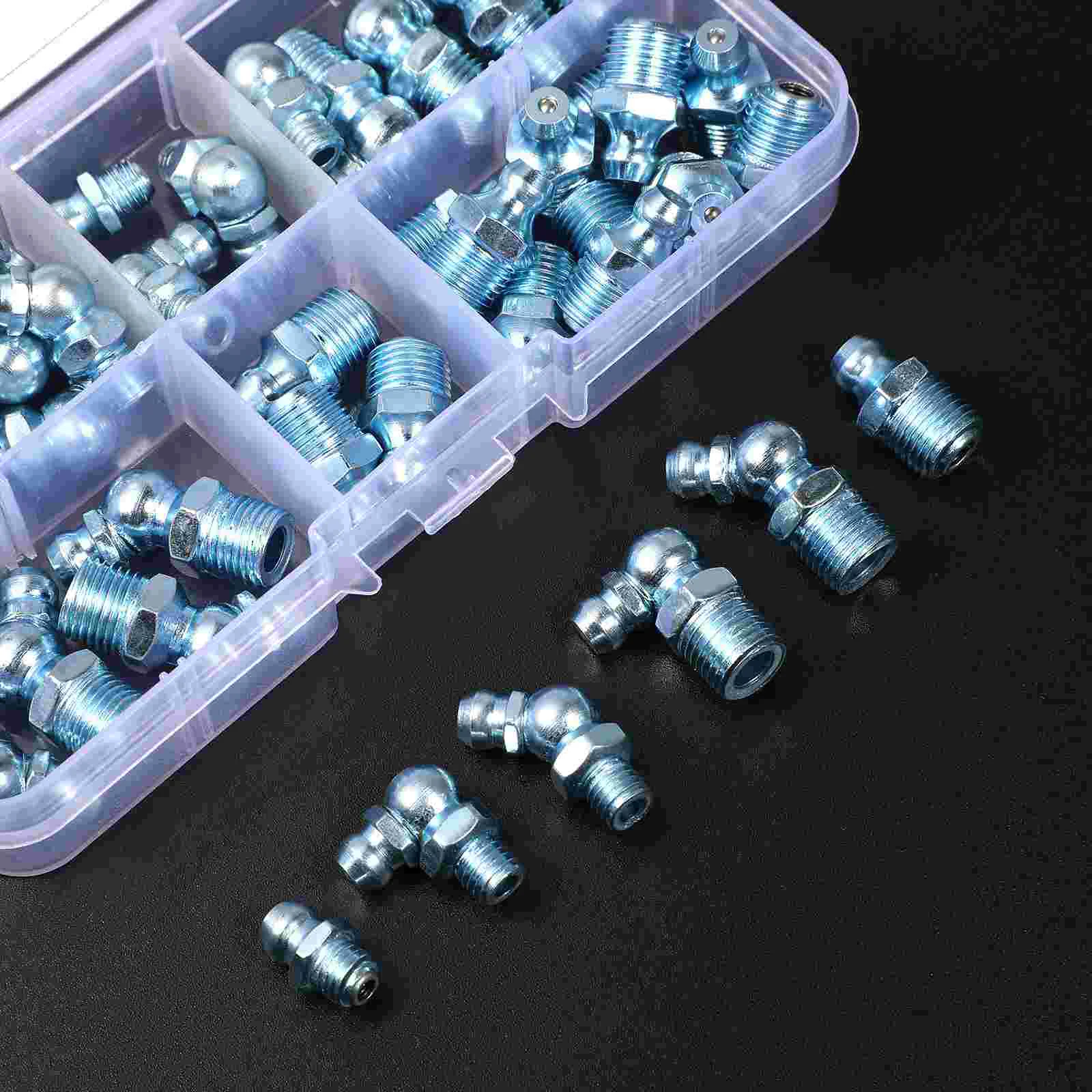 UKCOCO 50Pcs A0829 Grease Zerks Kit Grease Fitting Assortment Set (Silver) grease fitting kit grease fitting assortment kit