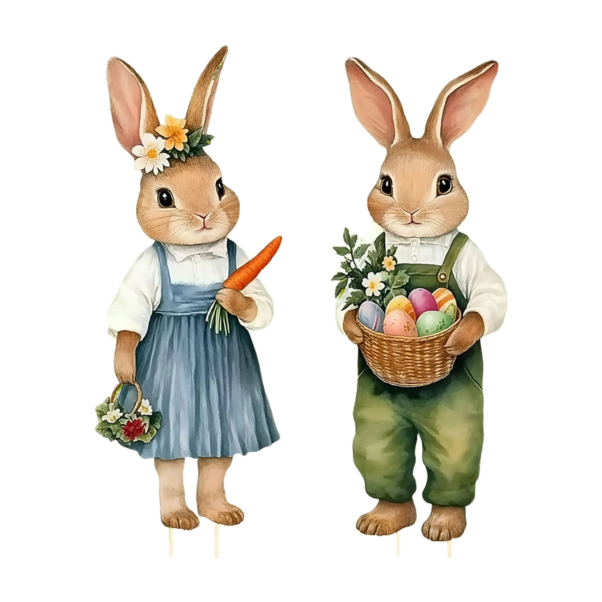 Easter Garden Stakes Outdoor Yard Decor Bunny Signs Festive Spring Ornament Perfect for Courtyard and Lawn Decorations