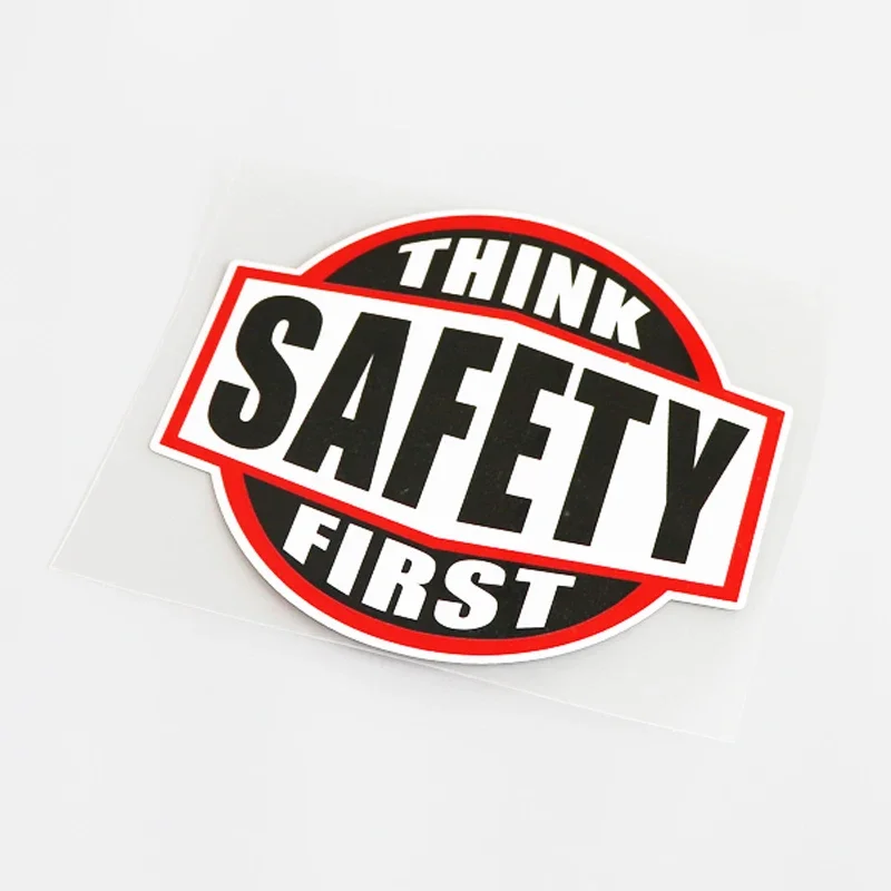 Warning Mark THINK SAFETY FIRST Decal Car Sticker PVC Decoration 15CM*13CM,PVC