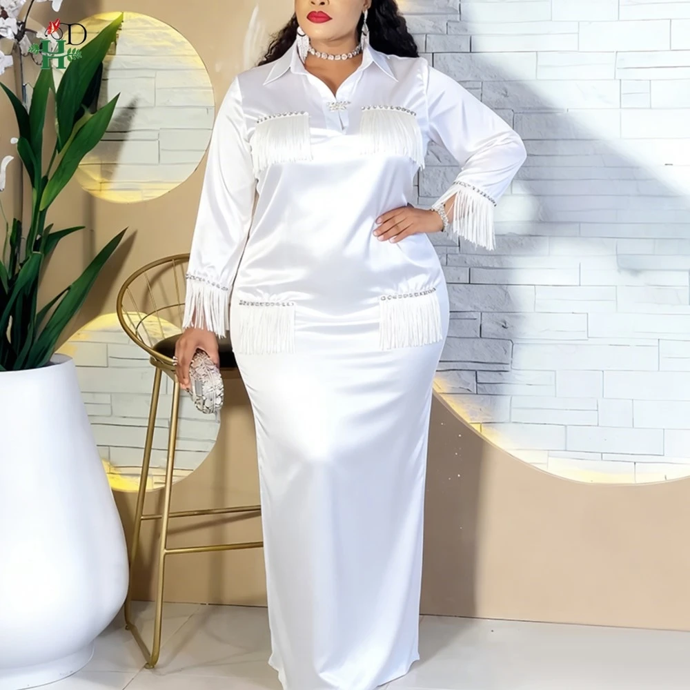 

New African Dresses For Woman Dresses on Clearance Sale African Turkey Dresses Robe Africaine Wedding Dresses Tassel Shirt Dress