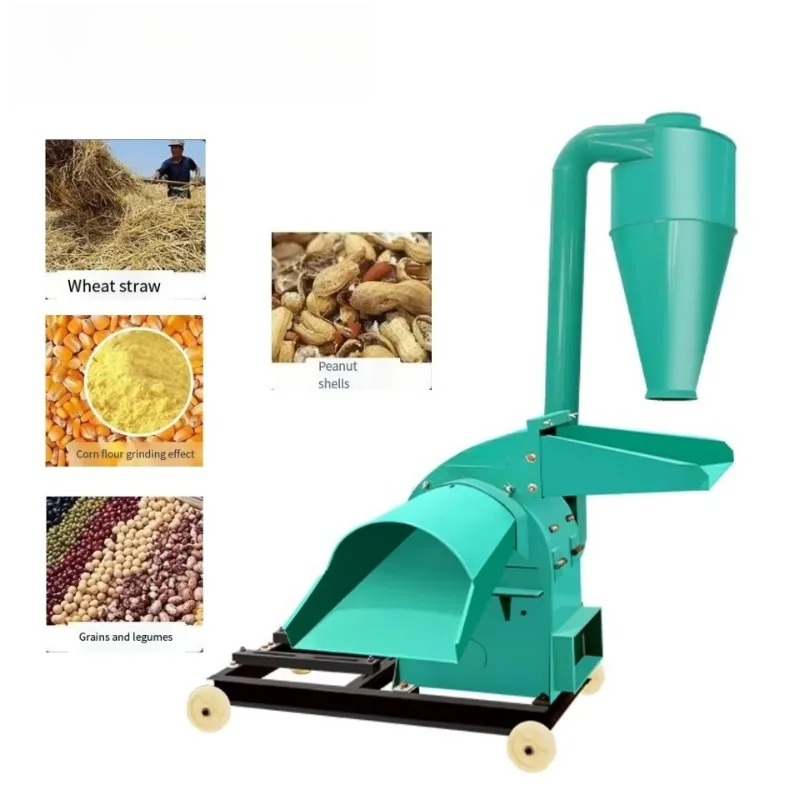 Molino automático de 350 martillos para maíz y paja, procesador de alimento para animales, molino de producción para granjas ganaderas