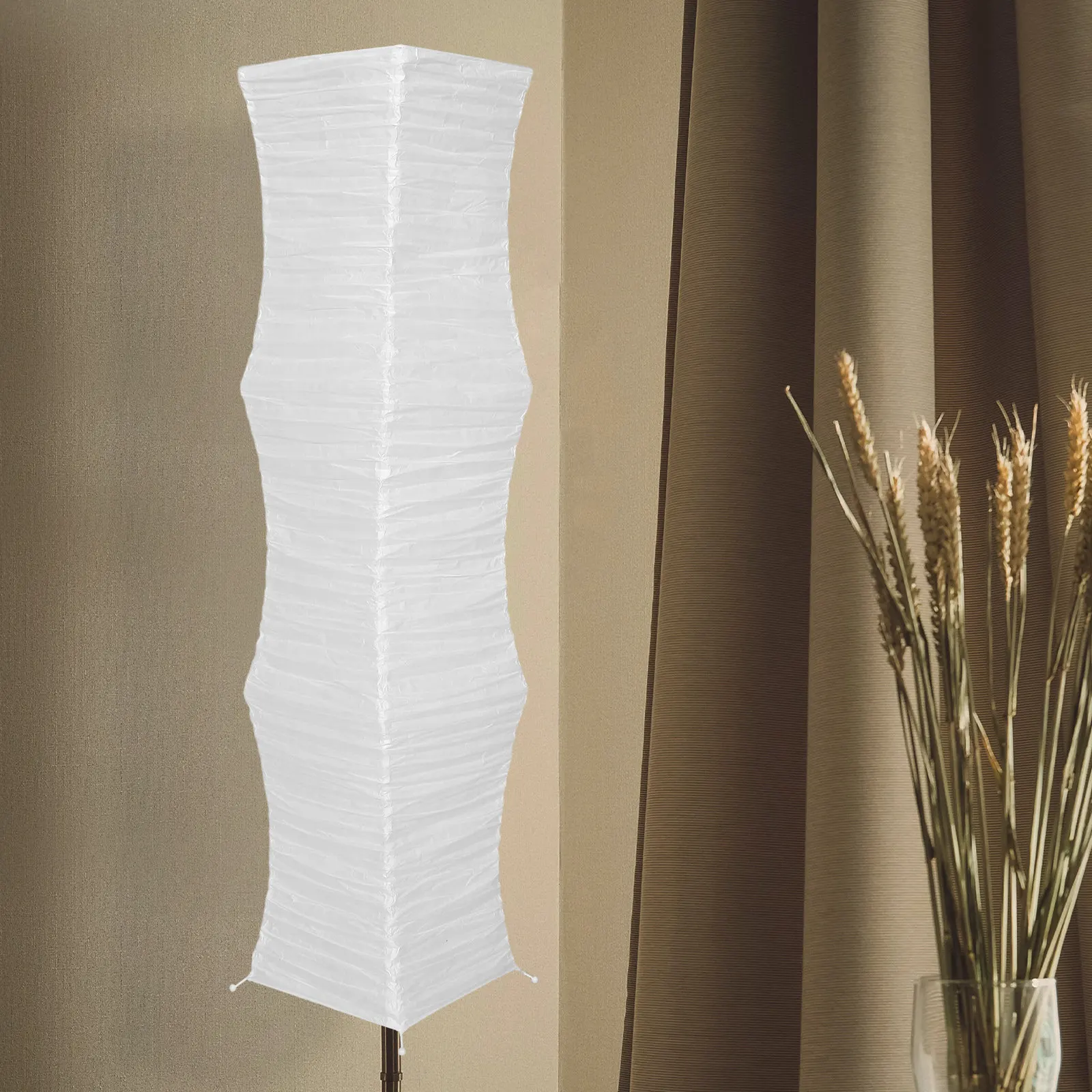 和風紙フロアランプシェード折りたたみ式交換用ソフトライト暖かい雰囲気のフロアランプカバーリビングルームオフィス用