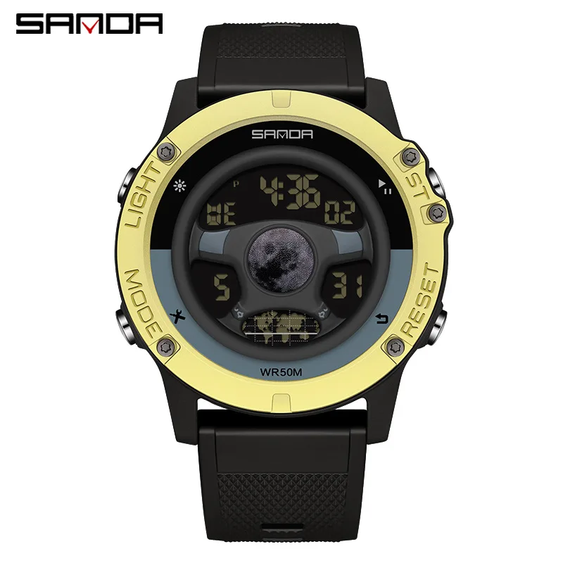 Fashion Sanda Top Brand Led Digital Movement Teenager Students Hand Trendy Water Resistant Sports Mode Chronograph Wrist Watches