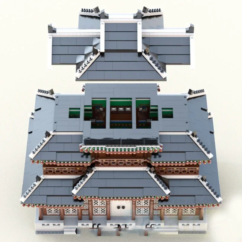 Moc Building Blocks Street View Architectural Model Wantai Huiqing Hall Technology Modular Building Blocks Toy DIY Set Assembly