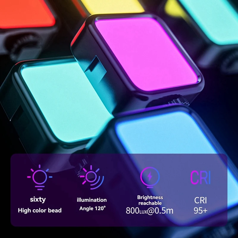 Mini luce di riempimento a colori RGB LED Luce video per atmosfera portatile per fotocamere reflex e videocamere