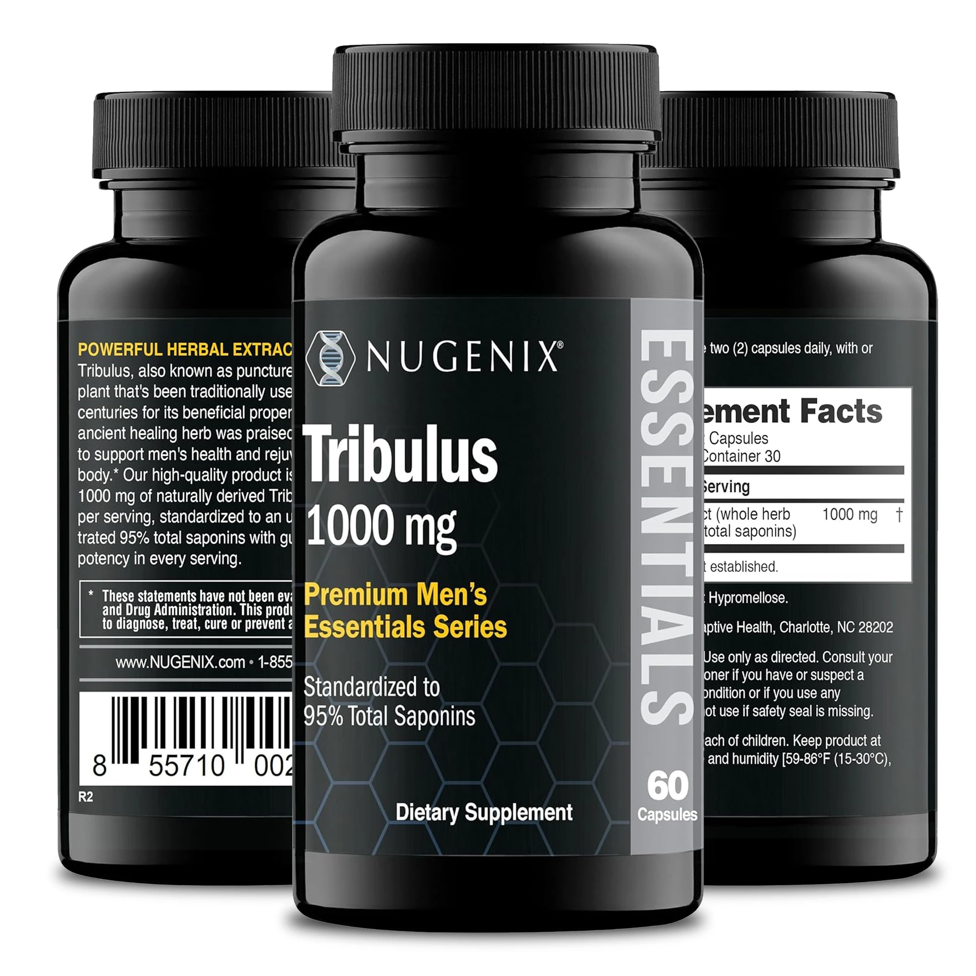 

Tribulus 1000mg - 95% Saponins, Promotes Male Health and Energy Production, Improving Endurance and Performance, Non-GMO