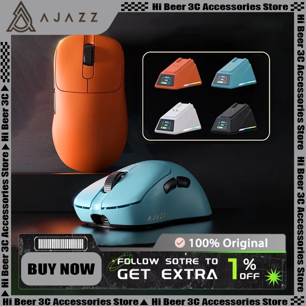 

Ajazz Aj179 Apex Wireless Mouse 8k Paw3950 Three Modes Customize Screen Rgb Gaming Mouse Lightweight Office Pc Gamer Accessories