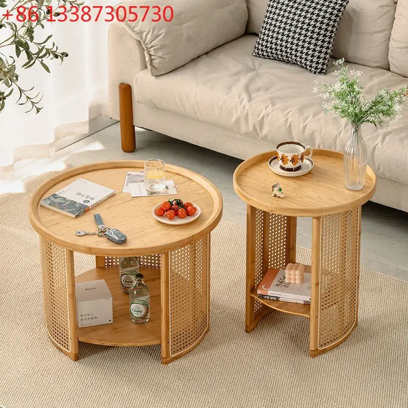 

Журнальный столик из ротанга в японском и скандинавском стиле для гостиной, простой, с функцией хранения, для дома