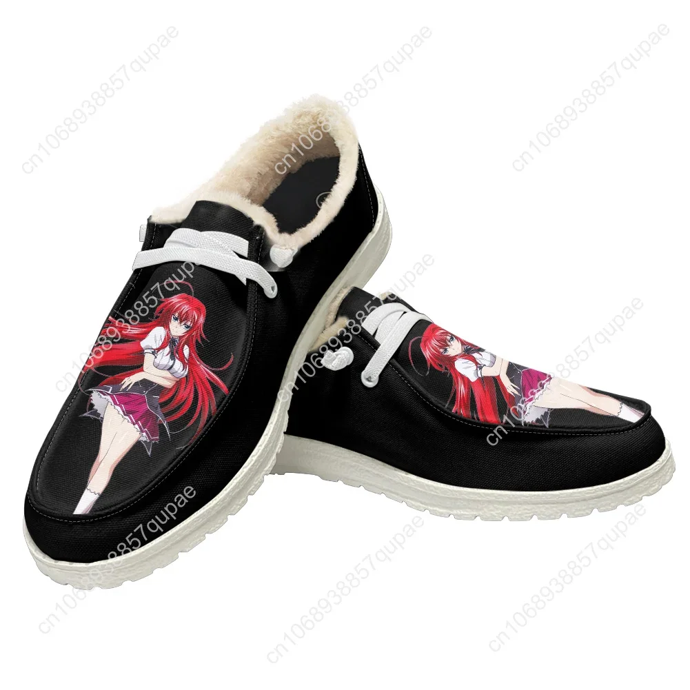 High School DxD Rias Gremory Plush Flat Shoes Cartoon Men Women Teenager Outdoor Sneakers Lightweight Shoe Custom Shoes Footwear