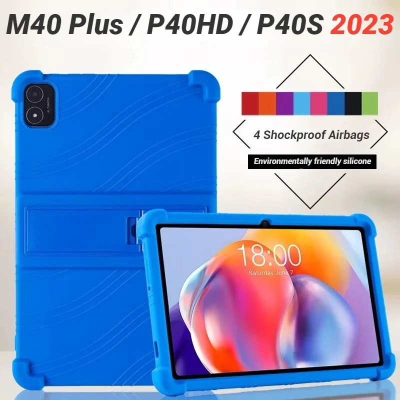 4 Thicken Cornors Silicone Cover with Kickstand For Teclast M40 Plus P40HD P40S 2023 Case 10.1