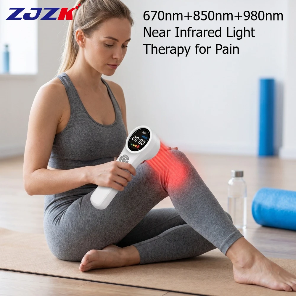 ZJZK Non-invasive Cold Laser Therapy for Body Pain Red Light Treatment 810nm 980nm Laser Therapy for Wound Healing Chronic Pain