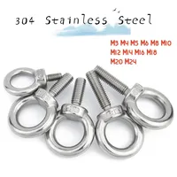 1-5pcs M3 M4 M5 M6 M8 M10 M12 M14 M16 M18 M20 M24 304 A2 Stainless Steel Eye Bolt Marine Lifting Eye bolts O-ring Eye Bolts