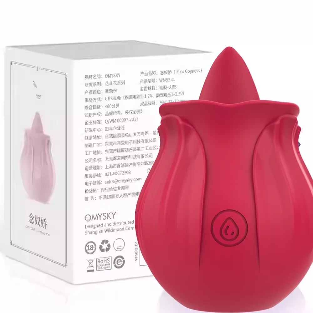 Hot  Sale Rose Tongue Licking Oral Sucking Vibrator for Women Clit Stimulator Female Masturbation Sucker Lick  Toy for Women