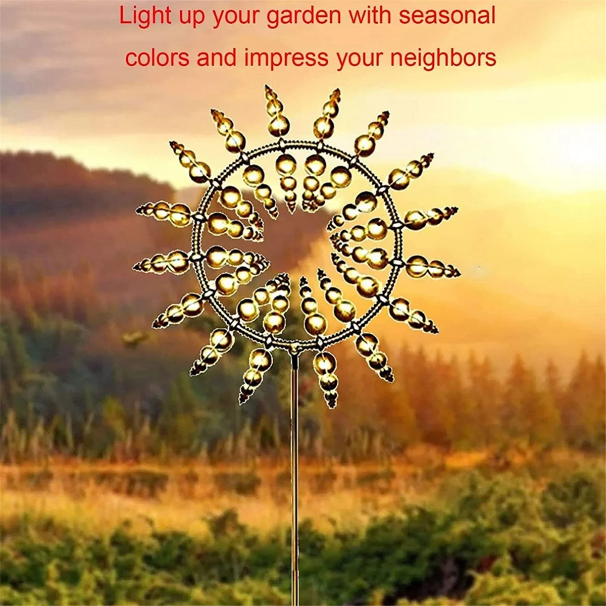 Magical Metal Wind Spinner, Ornament Spinners, Windmill for Garden, for Garden, Terrace, Lawn, Courtyard Landscape E