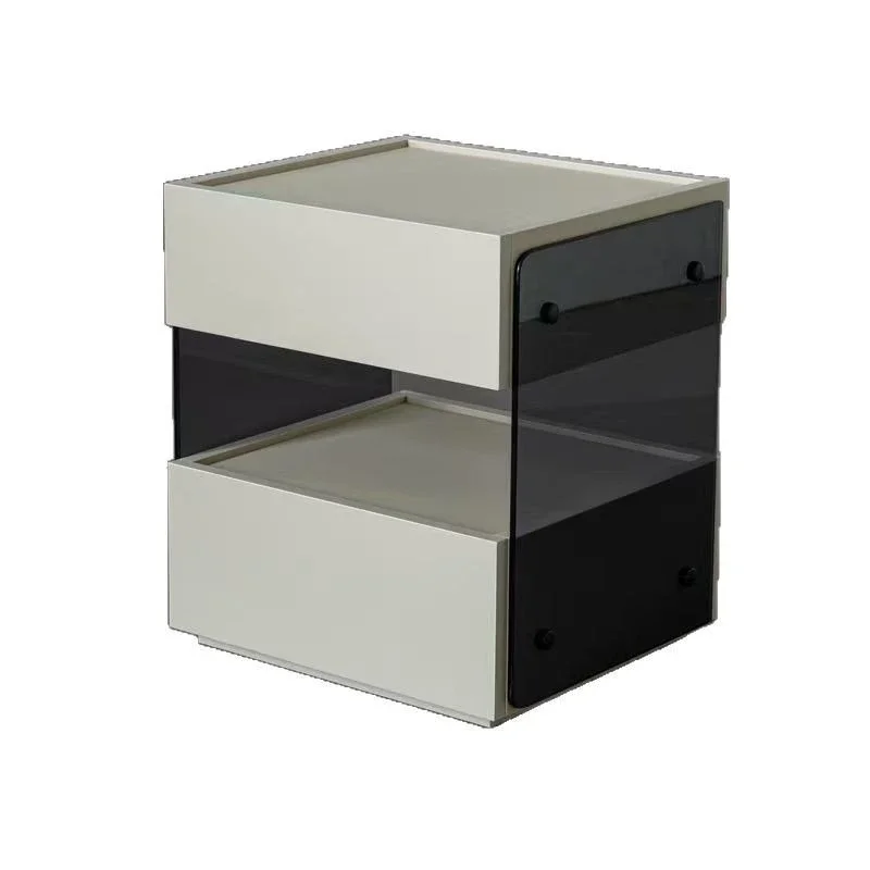 

Italian minimalist bedside table Nordic creative bedside table Modern black minimalist bedroom storage