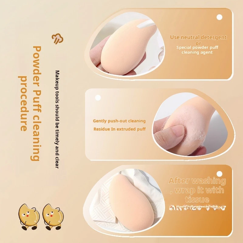 الإبهام وسادة هوائية نفخة لإسفنجة مزج شكل الفاكهة لأداة تسليط الضوء على مسحوق الأساس السائل