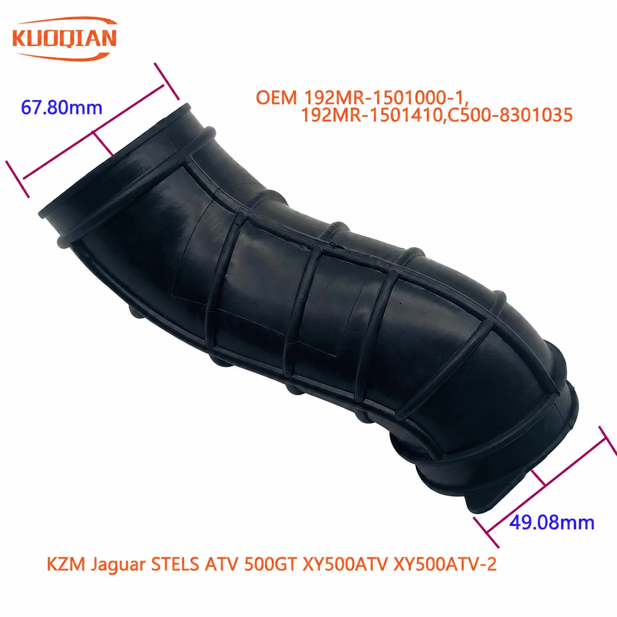 Original Intake Pipe of Air Filter 192MR-1501000-1 C500-8301035 For KZM Jaguar STELS ATV 500GT XY500ATV XY500ATV-2 Quad Parts