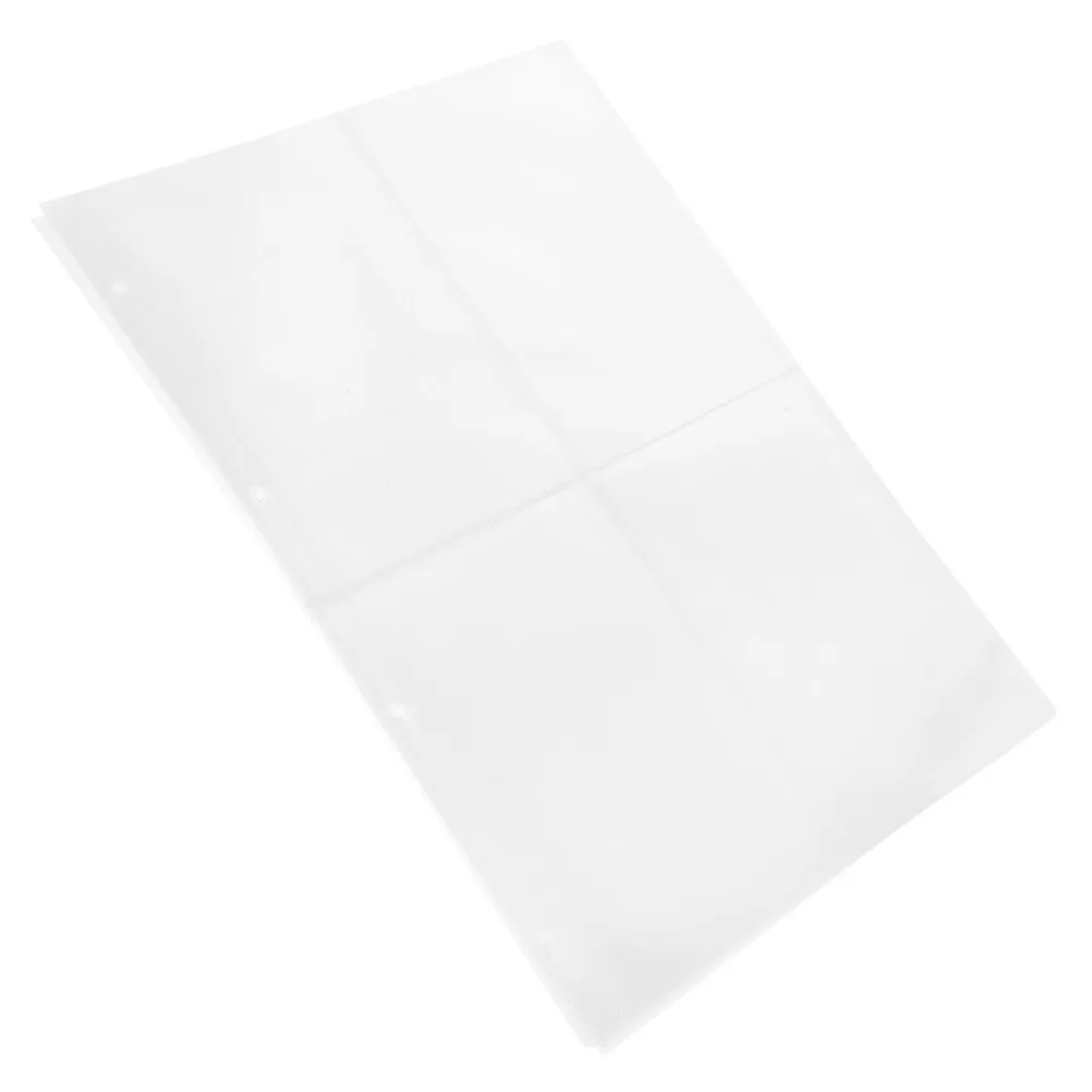 20Sheets A4 Photo Album Refill Pages Transparent Photo Card Sleeves for Business Cards Postcards Coupons Collectibles Organizer