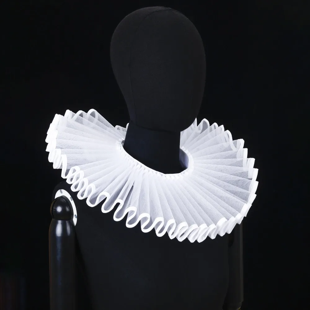 Detachable Shakespeare Neck Ruffled Collar Elegan Victorian Costume Renaissance False Collar Vintage Retro Ruff Collar