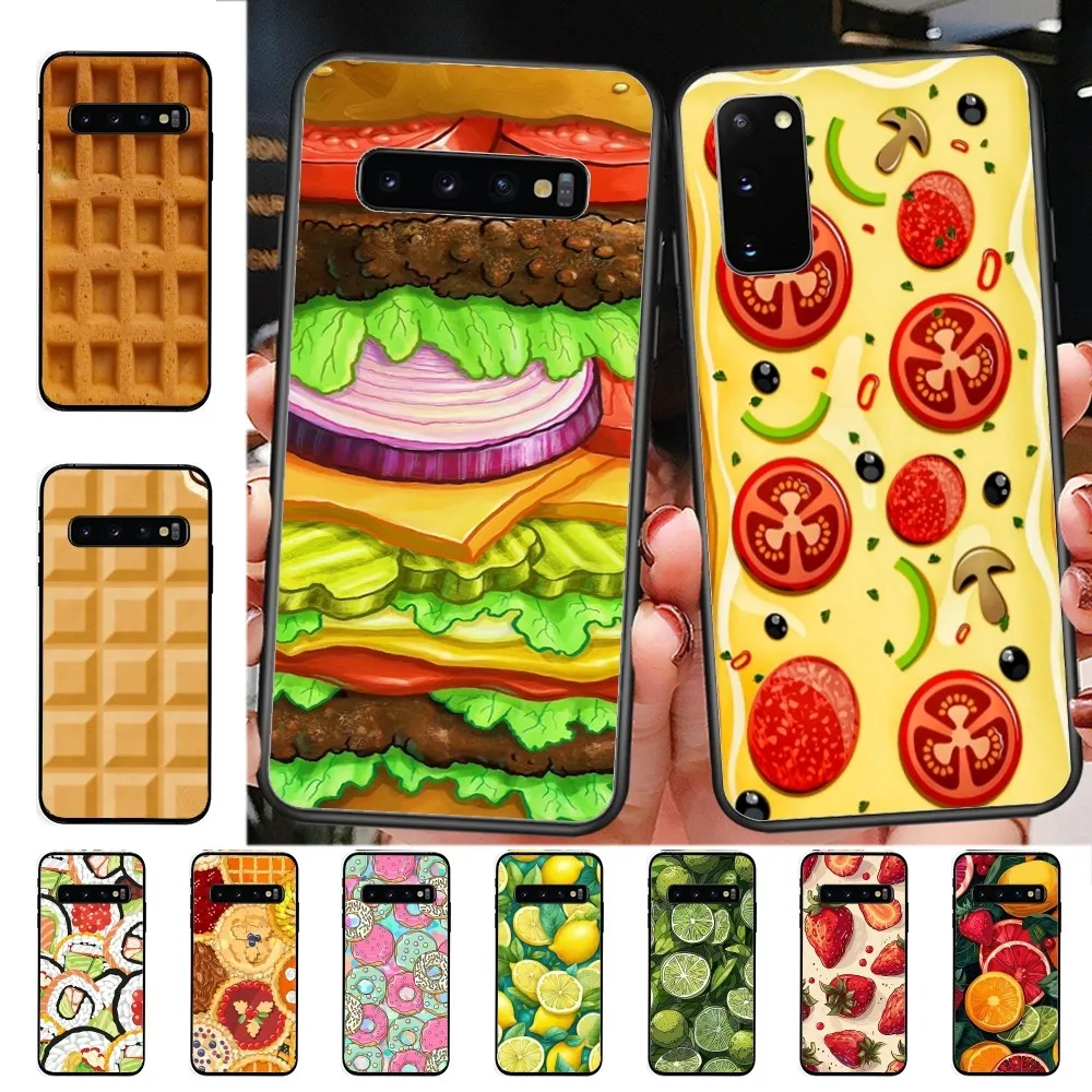 Food Hamburger Pizza Bread Phone Case For Samsung S 9 10 20 21 22 23 30 23 24 Plus Lite Ultra FE S10lite Fundas