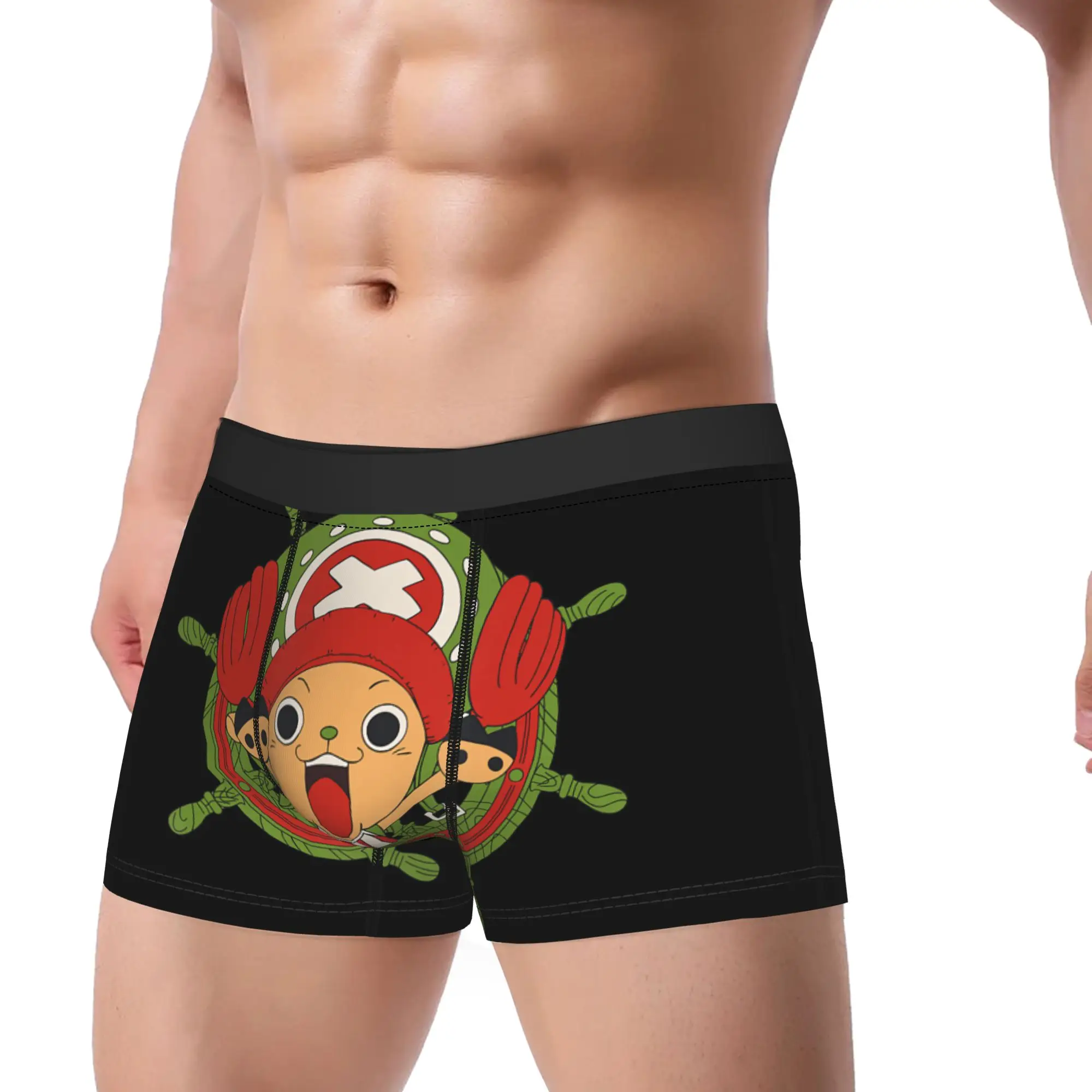 Tony Tony Chopper Happy Holidays Portrait  Underpants Homme Panties Men's Underwear Sexy Shorts Boxer Briefs