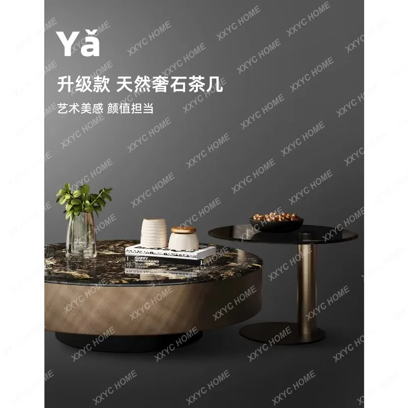 

YDZminimalist luxury stone high-end art villa round living room home high-end