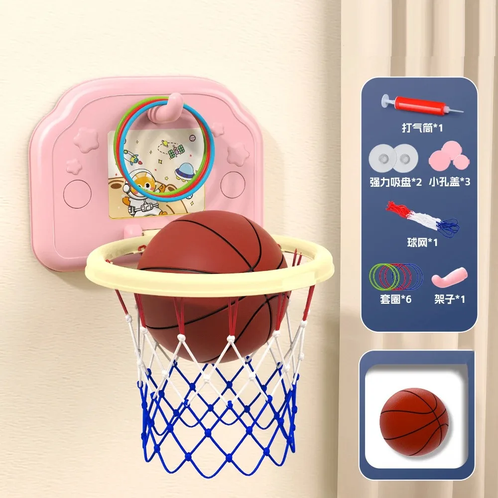 Ensemble de cerceaux de basket-ball pliables sans perçage pour enfants, avec jeux de tir et de lancer d'anneaux, jouet multi-sport