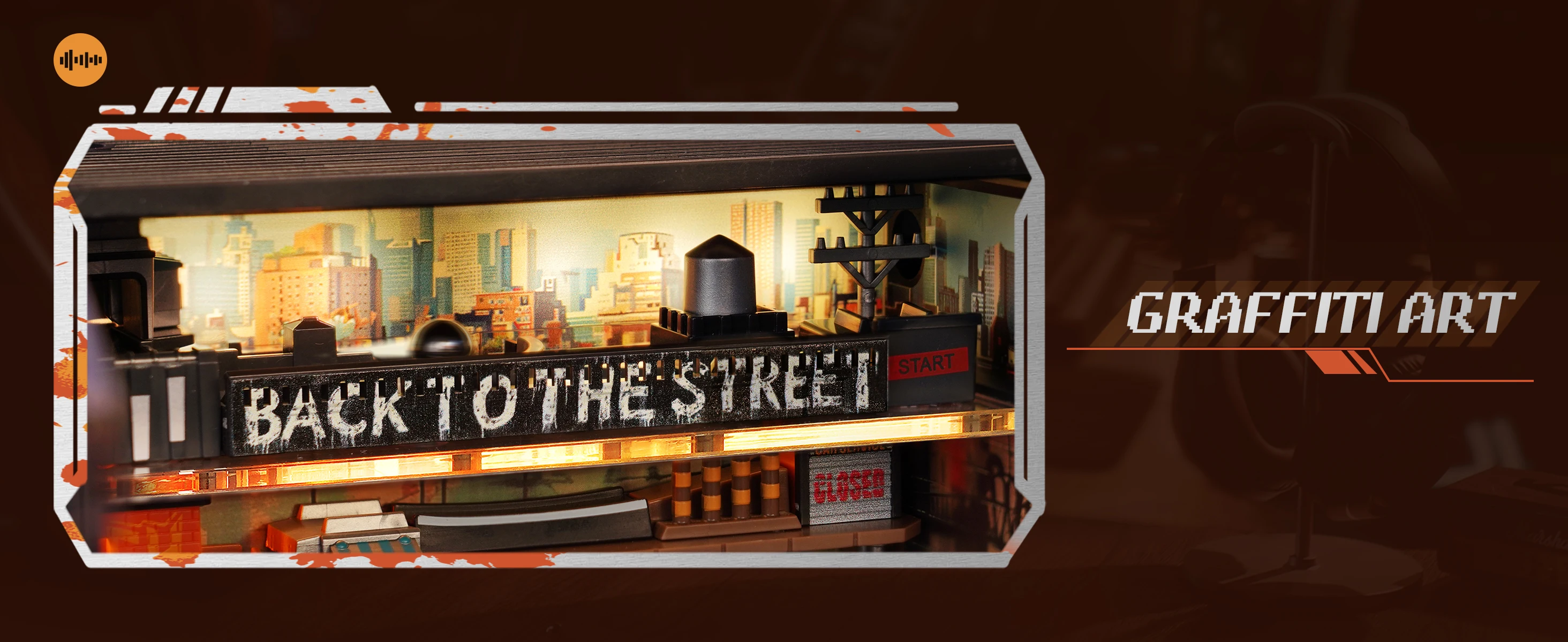ROKR 3D Puzzle Elektrische Murmelbahn Modellbausatz Parallelwelt Hip-Hop-Straße Einzigartiges STEM-Spielzeug Schreibtischdekoration Geschenk für Jugendliche und Erwachsene – Detail 3