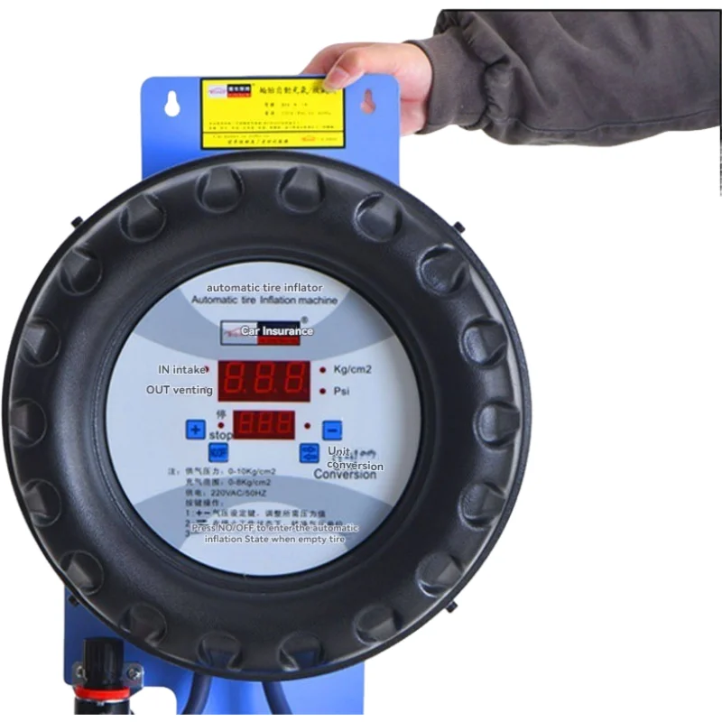 

KOTUMY 220V Wall-mounted Automatic Tire Inflator, Digital Display Auto Air Pump, Tire Inflation Machine for Auto Repair Shop Tir