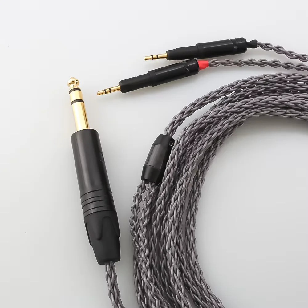 Headphone Cable for ATH-R70X R70xa Dual 2.5mm Locking 8 Core 7N OCC Silver Plated 4.4 4Pin XLR 2.5 3.5 6.35
