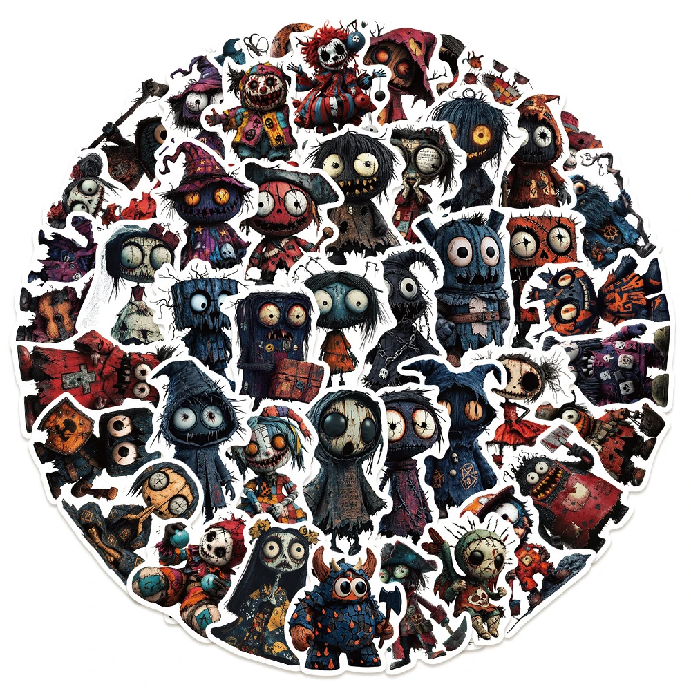 10/30/50pcs Horror Gothic Style Doll Cartoon Stickers for Skateboard Laptop Guitar Helmet Vinyl Cool Graffiti Sticker Decoration