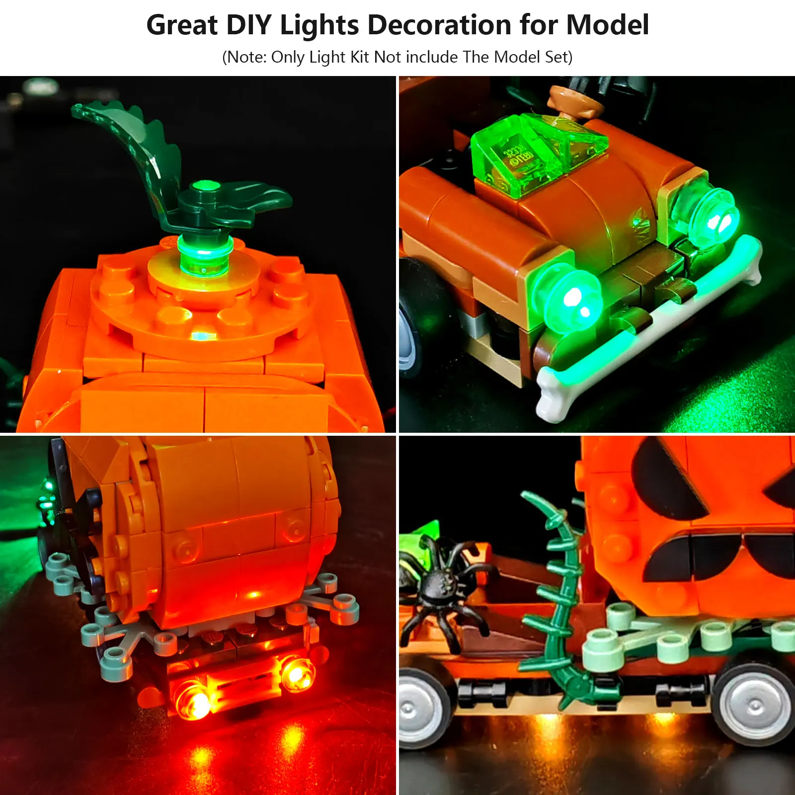 Kit de iluminação LED LYBMTWF compatível com caminhonete Lego 40822 Jack-O'-Lantern (NÃO inclui os tijolos modelo)