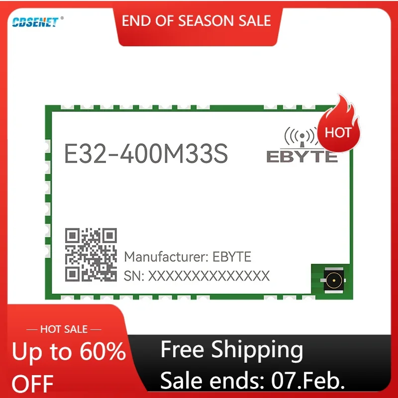 433MHz SX1278 Lora Wireless SPI Module CDSENET E32-400M33S 33dbm Long Distance 16KM PA LNA Low Power Industrial Grade