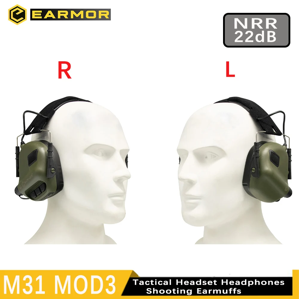 

EARMOR M31 MOD3 Tactical Headset Headphones Shooting Earmuffs Military Anti-Noise Hearing Protection Shooting Earhone