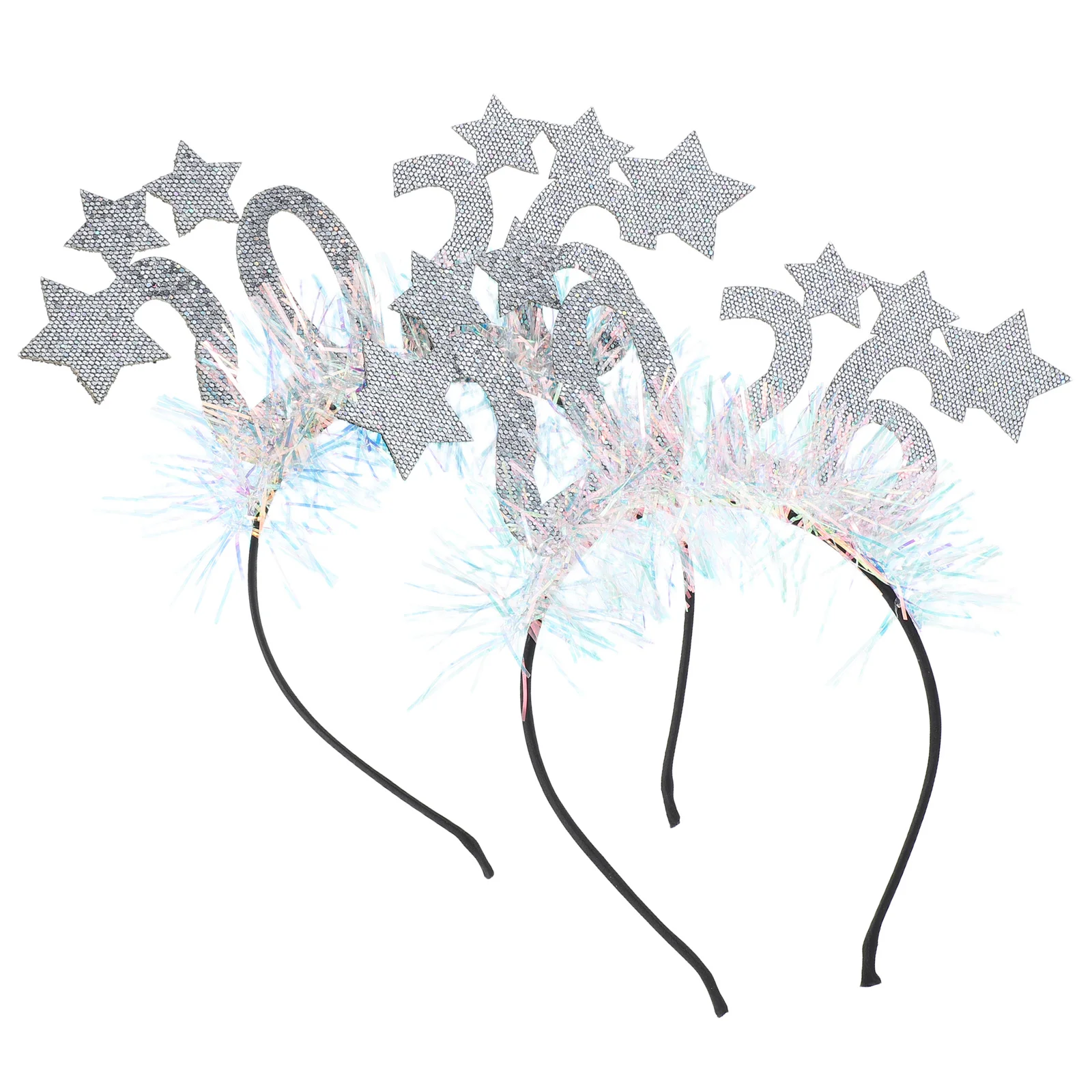 

2Pcs 2026 Shimmering Star Headband Lightweight Comfortable Holiday Hair Accessory for Women Girls Party Upgrade