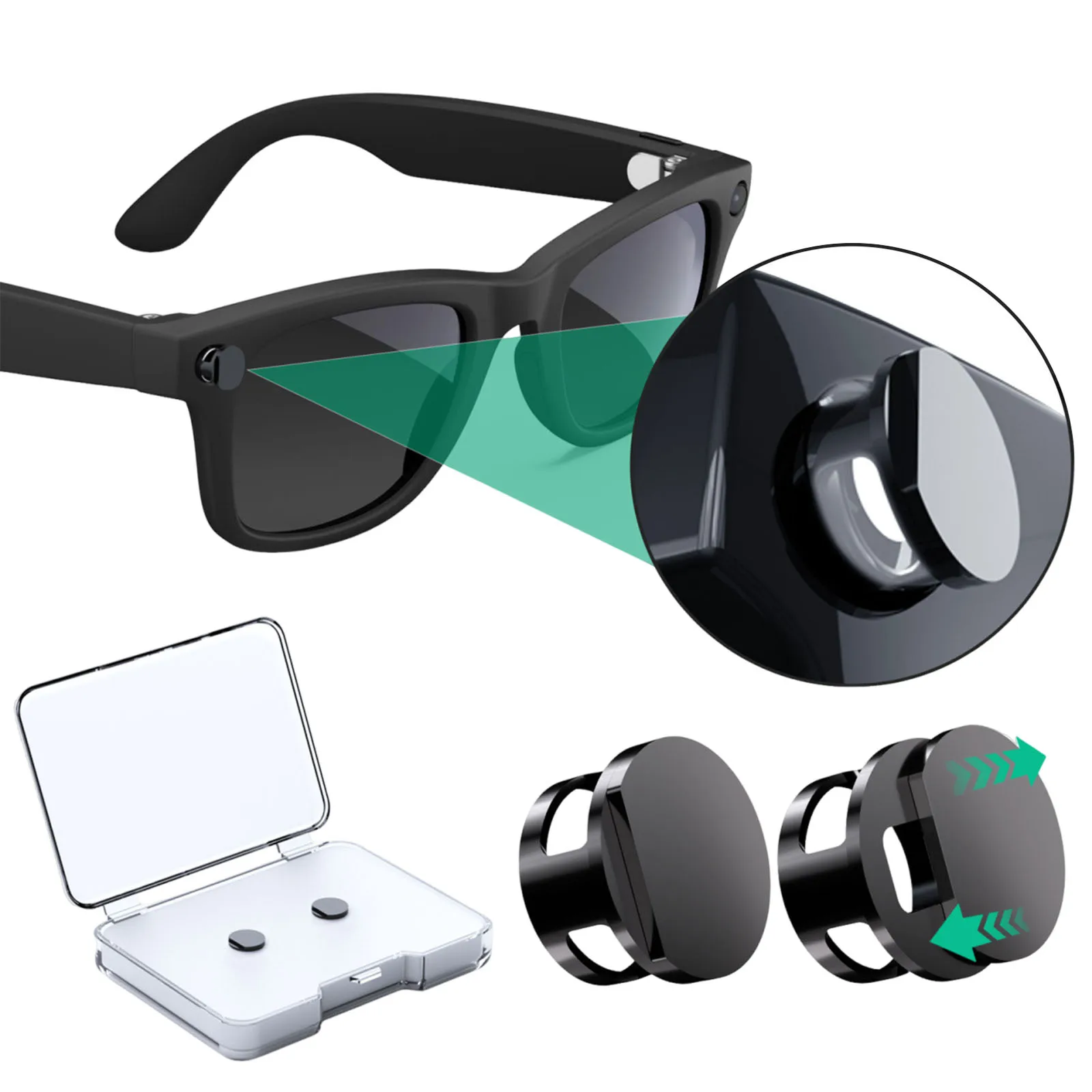 Smart Glasses LED Light Protection Cover for Meta Display LED Light Dimming Blocker Sunglasses Camera Privacy Shield Lens Covers