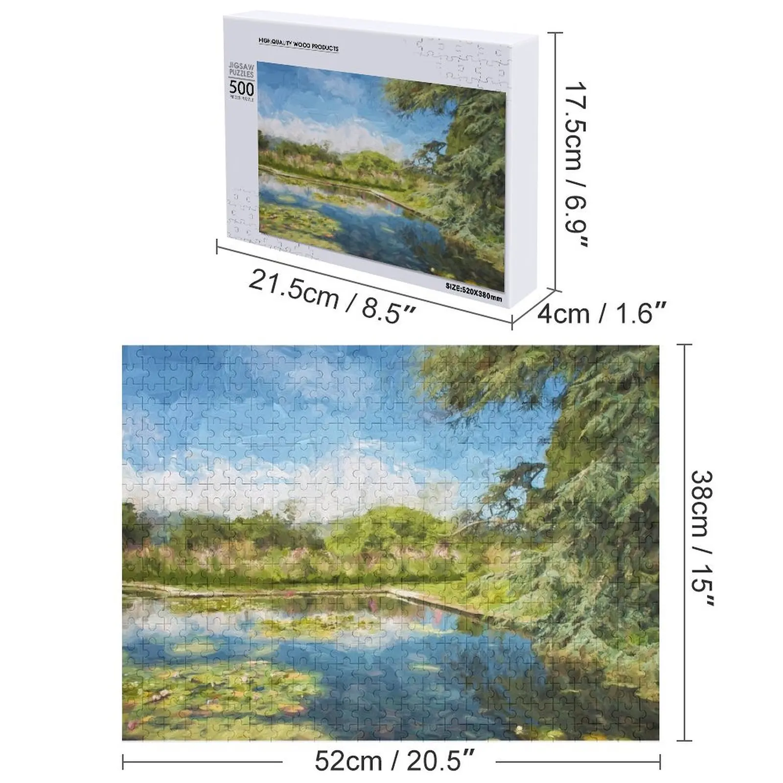 Bodnant garden in impressionist style Jigsaw Puzzle Wood Name Personalized Gift Married Personalized Toy Game Children Puzzle