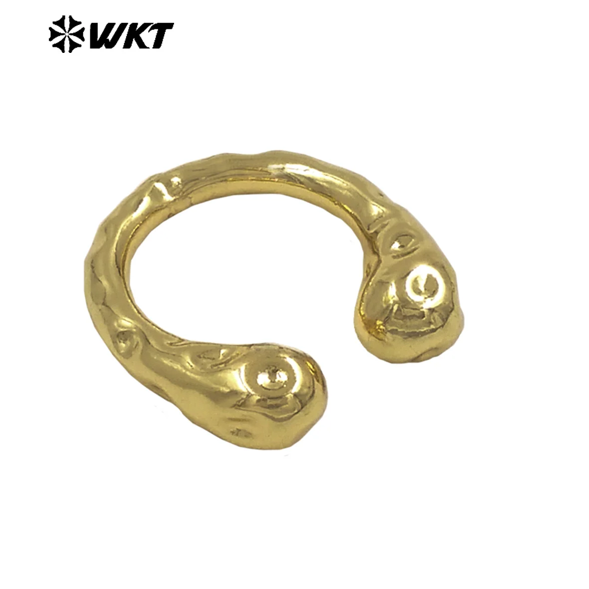 WT-R594 Fine Smooth&Texture 18K Gold Plated On Brass Plain Ring Opeaning Ring For Unisex Vintage Vibe ACC Findings