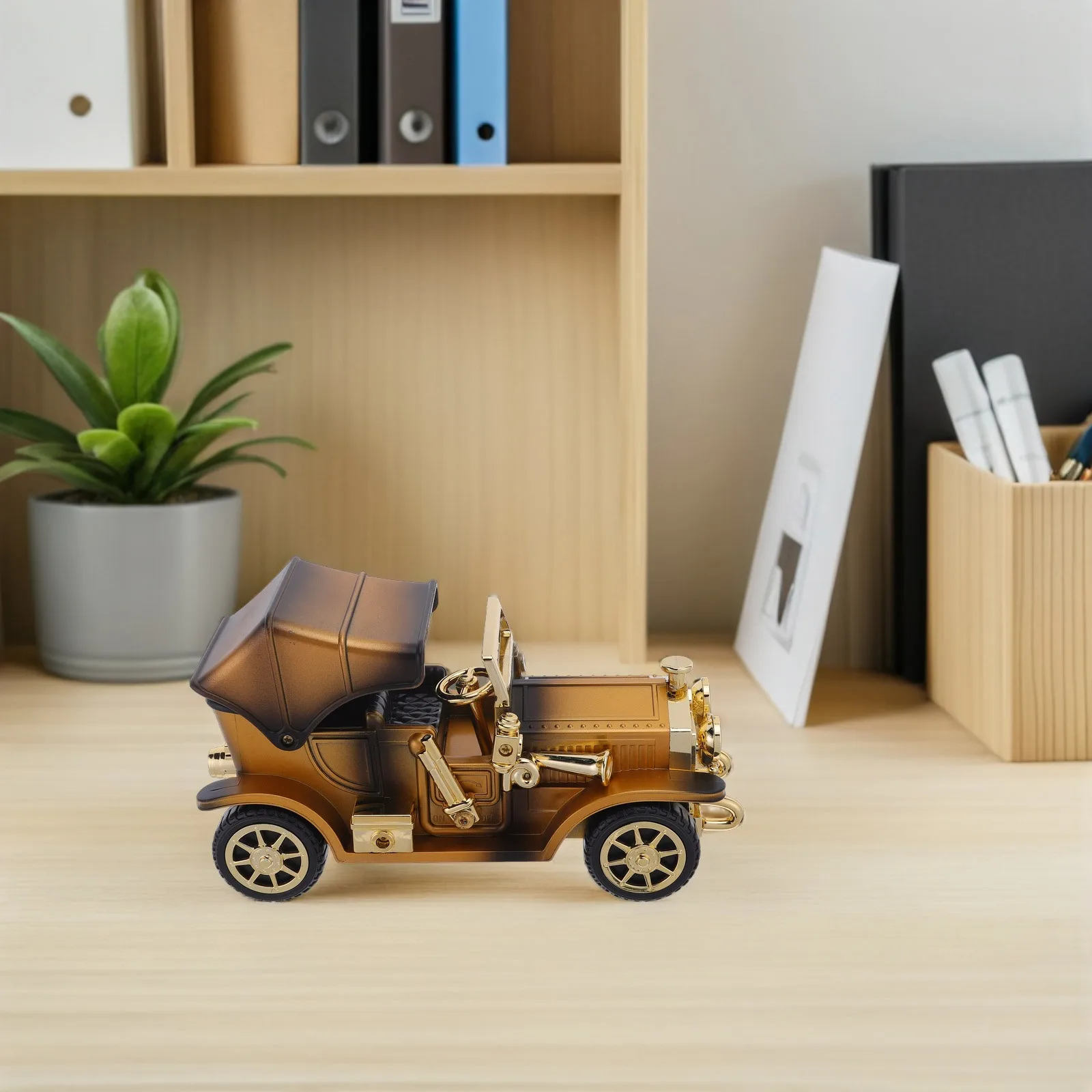 

Vintage Wooden Car Simulation Music Box Vehicle Sculpture Christmas Party Decor Keepsake Present for Dad
