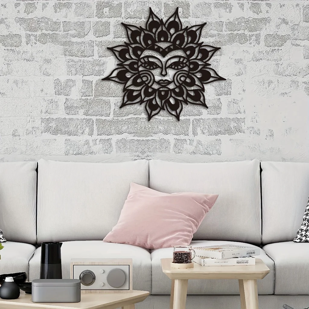 

Железные поделки добавят солнечного света вашему дому с этим уникальным декором для стен с изображением солнца! Металлический Настенный декор