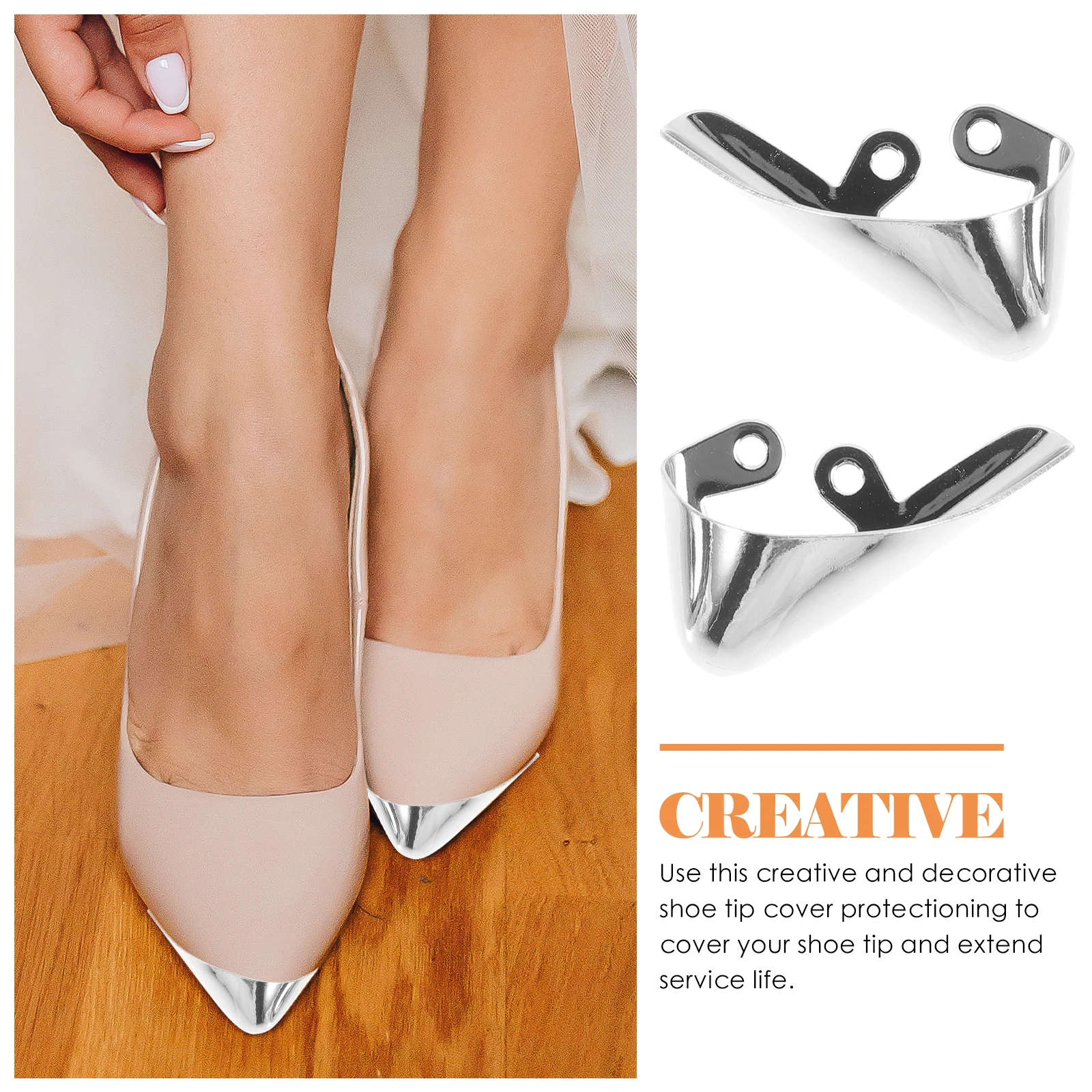 

3 Pairs Heel Stoppers for High Heels Shoes Pointed Protector Toe Caps Protectors Iron