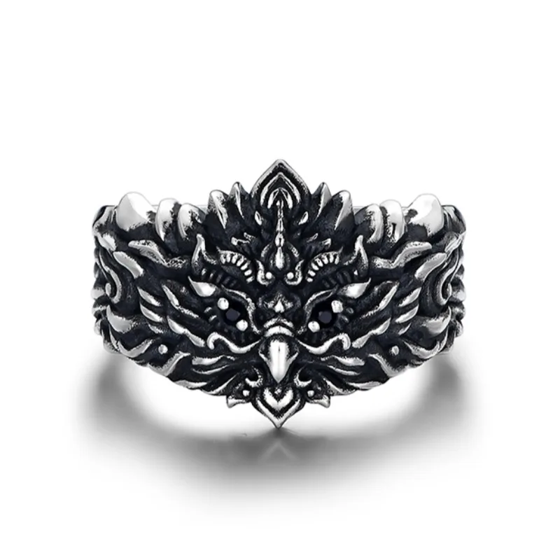 Personality Thai Silver Dapeng Bird Ring For Men Retro Domineering Style Adjustable and High-end Ring Accessory KOFSAC