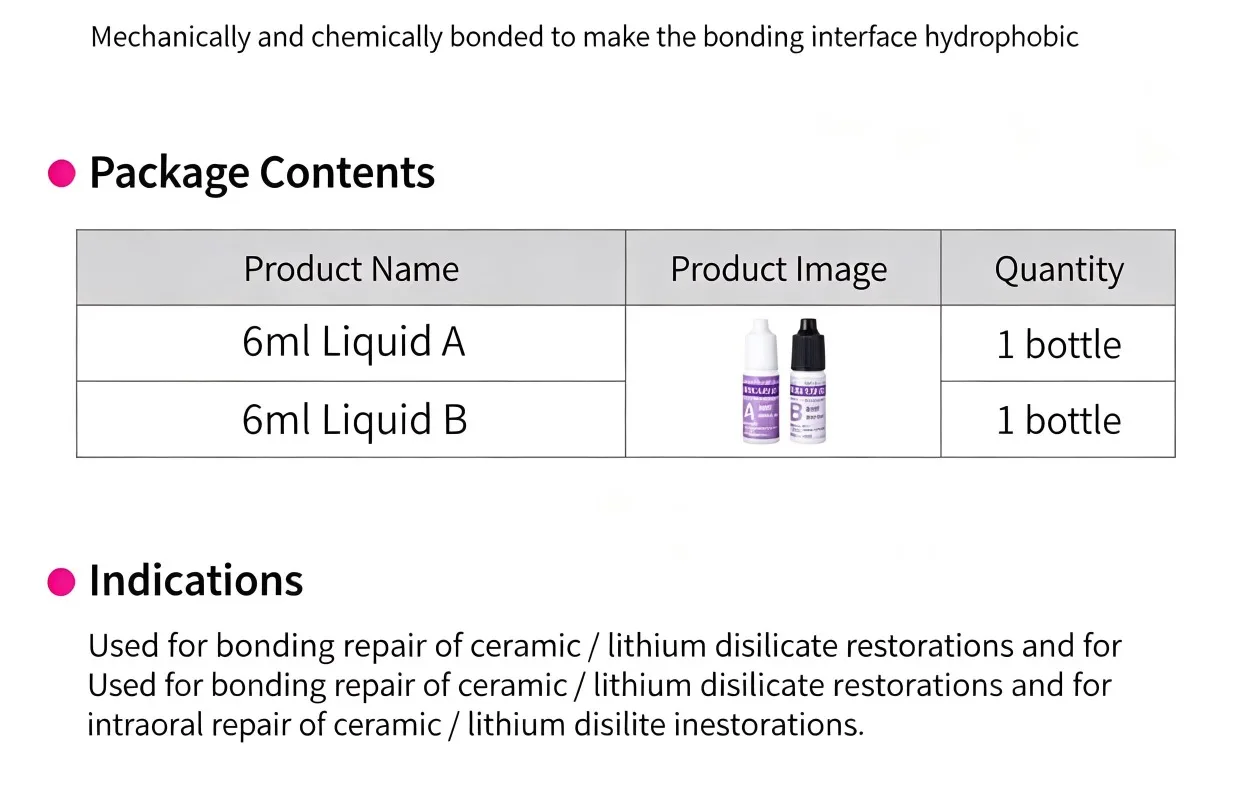 Porcelain Primer Silane Coupling Agent Light Cure Dental Restoration Ceramic Bond Adhesive Repair Resin Cement Adhesion Promoter