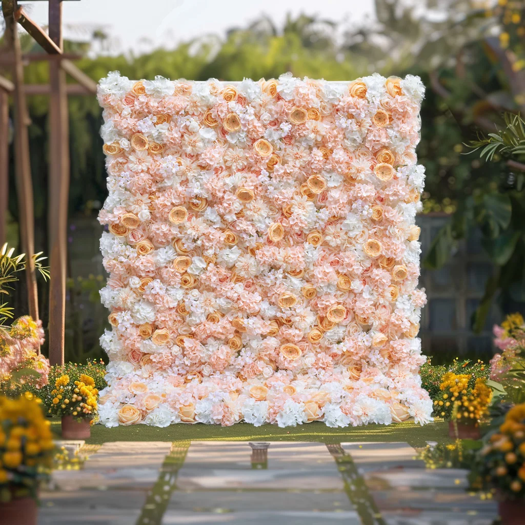 5d Pink Lover Flower Wall 8*8 Ft china wholesale silk fake artificial flower wall panel backdrop for wedding home decoration